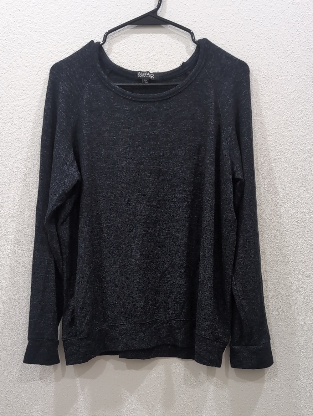 Buffalo David Bitton Charcoal Heather Black Long Sleeve Pullover